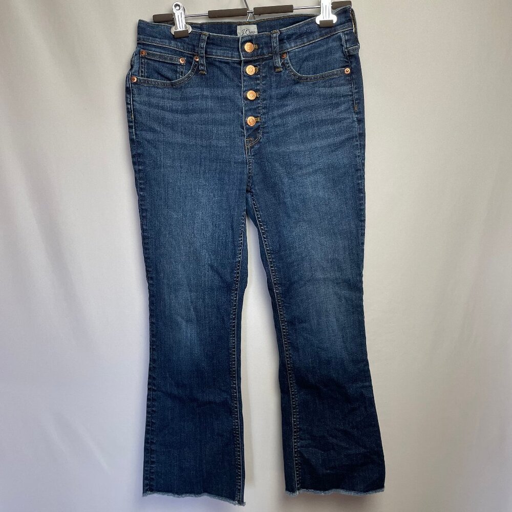 J.Crew Womens Billie Demi Boot Crop Jeans Size 29 Mid Rise Raw Hem Y2K Capsule
